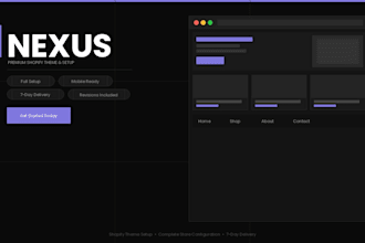 set up a professional shopify store with nexus theme