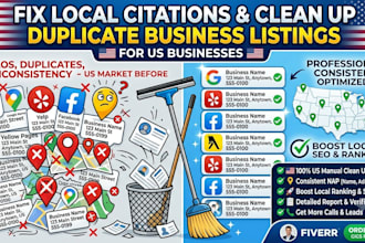fix local citations and clean up duplicate business listings US