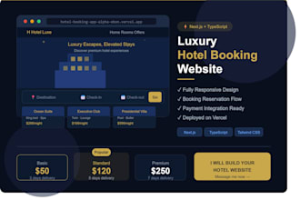 create a luxury hotel booking website
