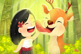 draw adorable childrens book illustrations