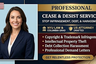 write a formal cease and desist or legal demand letter