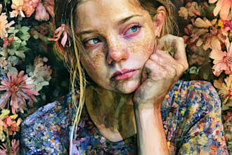 draw outstanding watercolor portrait