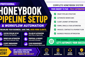 setup honeybook pipeline, honeybook crm sales pipeline, lead workflow automation