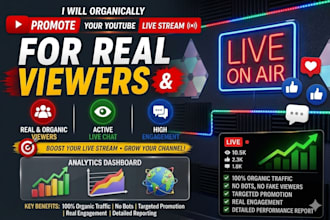 promote youtube live stream and grow real viewers