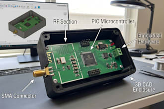 design rf pcb, embedded hardware, pic microcontroller and 3d cad enclosure