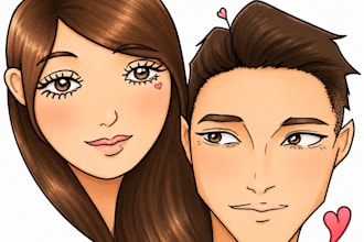 draw custom profile pics and solo or couple portraits