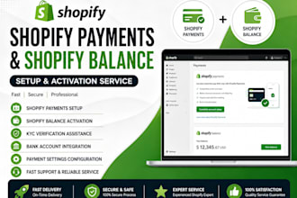 set up shopify payments, shopify balance, and payment gateway