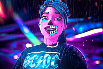 create dark fortnite art with a skin of your choice