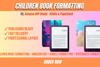 format children book for amazon kdp paperback kindle ebook