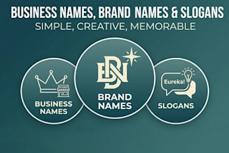 suggest catchy business names, brand names and slogans