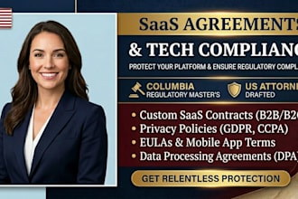draft saas agreements, privacy policies, and tos
