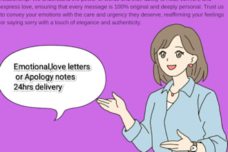 write a heartfelt emotional love letter or apology note