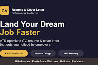 write a professional CV, resume, and cover letter that gets you hired
