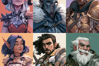 dnd character art and dnd portrait art