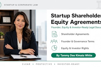 prepare professional startup equity ownership and vesting agreements