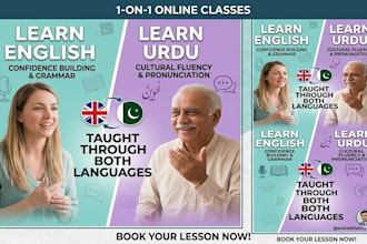 teach you english speaking and urdu conversation professionally
