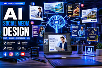create professional ai social media posts, promotional banners and photo cards
