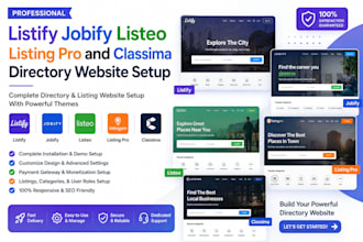 do listify jobify listeo listing pro and classima directory website setup