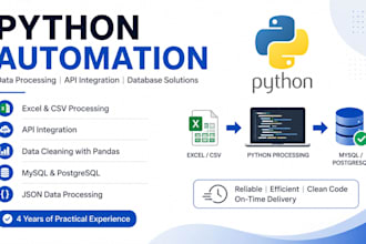 create python automation scripts and API data processing
