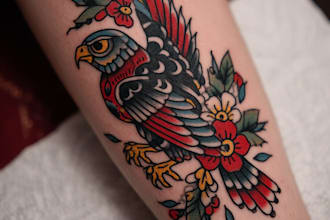 create a traditional or neo traditional tattoo design