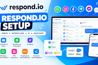 professionally set up respond io automation, inbox and whatsapp api integration