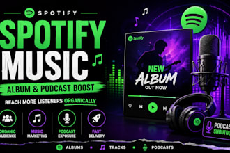 do organic spotify album music promo music track promotion podcast shoutout