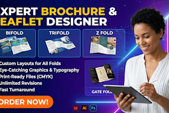 design bifold trifold z fold gate fold brochure, pamphlet, booklet, leaflet