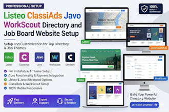 do listeo classiads javo workscout directory and job board website setup
