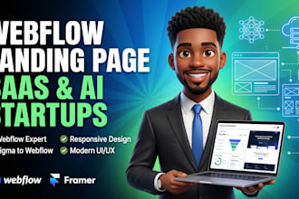 design a webflow landing page or develop a webflow website for saas ai startup