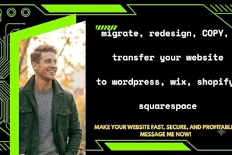 migrate website to wordpress, wix, shopify, squarespace