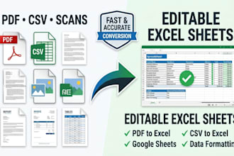 convert PDF, CSV and scanned files to excel or google sheets