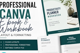 create a clean canva ebook workbook layout and formatting