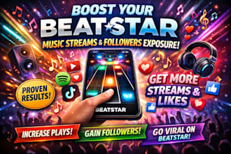 boost your beatstar music streams, followers exposure