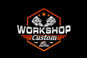 design professional automotive, custom workshop and business logo
