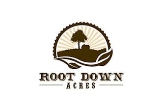 design organic farm root down acres logo