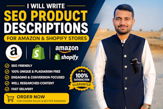 write SEO product description for amazon shopify etsy stores