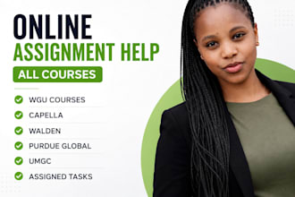 help with wgu courses, capella, walden, purdue global, umgc, assigned tasks