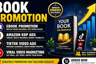 do book promotion ebook promotion amazon kdp ads tiktok videoads and viral video