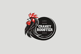 create a capturing vintage logo with rooster sauces brand