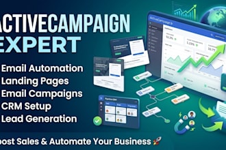 set up active campaign automation, landing page, and email campaign