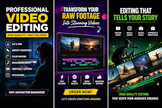 edit professional raw footage of video to pure video editing