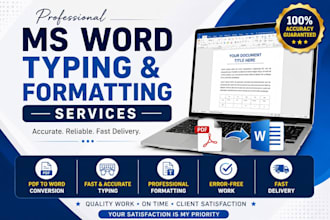 do data entry, copy typing and ms word formatting work