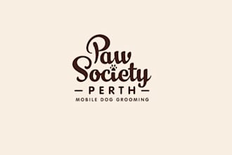 design trendy mobile dog grooming business logo