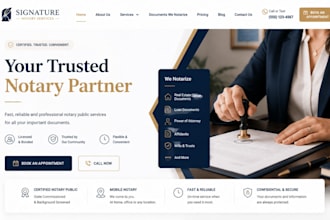 design wix notary website notary public legal document signing service website