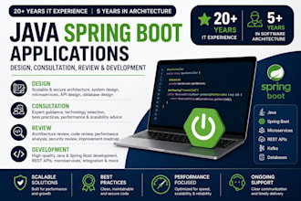 design, review and develop java spring boot applications