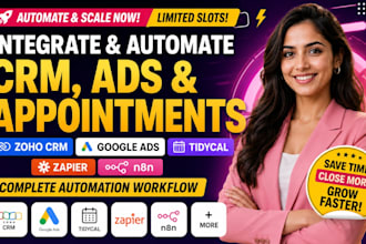 integrate zoho CRM google ads tidycal zapier n8n appointment automation workflow