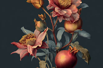 draw delicate botanical and floral watercolor art by hand