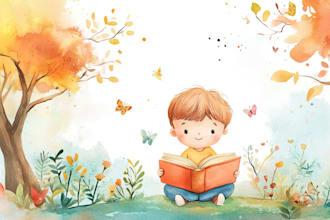 watercolor children book illustration children book