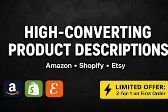 write high converting amazon shopify etsy product descriptions and seo copywrite