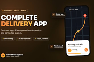 build a full delivery app with customer driver and admin panel
